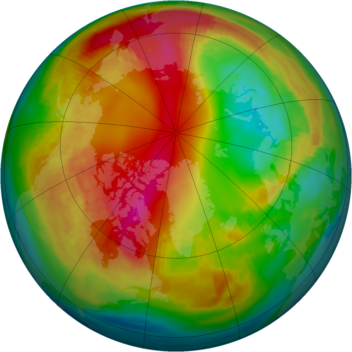 Arctic ozone map for 05 February 2001